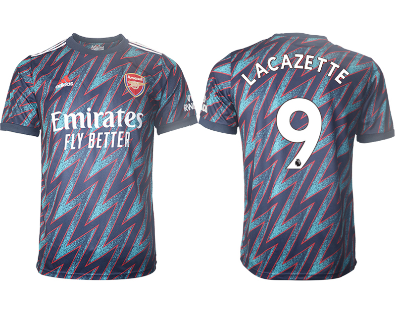 Men 2021-2022 Club Arsenal Second away aaa version blue #9 Soccer Jersey->arsenal jersey->Soccer Club Jersey